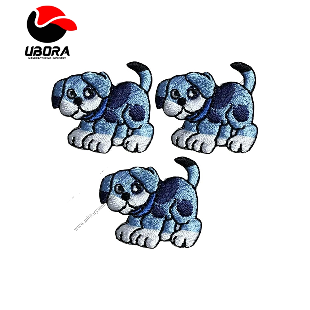 Spk Art 3 Pcs Blue Puppy Dog Embroidery Applique Iron On Patch, Sew on Patches Badge DIY Craft